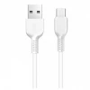 Кабель HOCO X20 USB to Type-C 3A, 1m, PVC, TPE connectors, White (Білий)- № 2