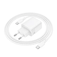 Мережевий зарядний пристрій BOROFONE BN26 Fuente single-port PD20W charger set (C to C) (EU) White (Колір Білий) - фото № 7