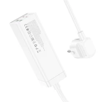 Мережевий подовжувач HOCO AC10A Barry PD65W GaN (2C2A with 1 socket) desktop charger White (Колір Білий) - фото № 4