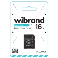Карта пам'яті microSDHC (UHS-1) Wibrand 16Gb class 10 (adapter SD)  - фото № 2