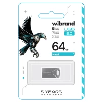 Флеш-накопичувач Wibrand USB 2.0 Hawk 64Gb Silver (Цвет Серый) - фото № 2