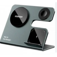 Бездротовий зарядний пристрій Essager  Ruicheng desktop magnetic suction three in one wireless charging of 15W black