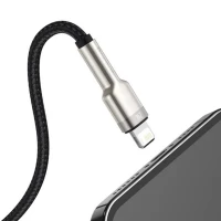 Кабель Baseus Cafule Series Metal Data Cable USB to IP 2.4A 0.25m Black (Колір Black) - фото № 5