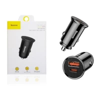 Автомобільний зарядний пристрій Baseus Circular Plastic A+C 30W Black (Цвет Черный) - фото № 2