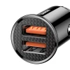 Автомобільний зарядний пристрій Baseus Circular Plastic А+А 30W Black (Черный)- № 2