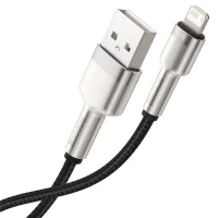 Кабель Baseus Cafule Series Metal Data Cable USB to IP 2.4A 0.25m Black (Колір Black) - фото № 4