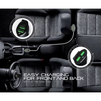 Автомобільний зарядний пристрій CHAROME C7 4-Port Front and Back Seat Car Charger Black (Цвет Черный) - фото № 4