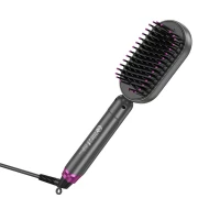 Гребінець для випрямлення волосся з цифровим дисплеєм HOCO HP44 Electric straightening hair comb with digital display(EU) Rose red