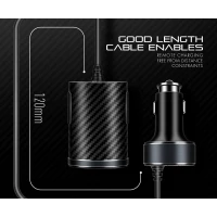 Автомобільний зарядний пристрій CHAROME C7 4-Port Front and Back Seat Car Charger Black (Цвет Черный) - фото № 3