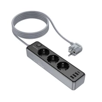 Мережевий подовжувач BOROFONE BAC8 Power 3-position socket(1C3A)(EU/GER)(L=2M) Black (Цвет 7073) - фото № 6
