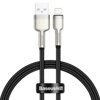 Кабель Baseus Cafule Series Metal Data Cable USB to IP 2.4A 0.25m Black (Колір Black), Атикул k55560 |  купить на VILKI.NET - фото № 1
