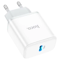 Мережевий зарядний пристрій HOCO C104A Stage single port PD20W charger White (Колір Белый) - фото № 4