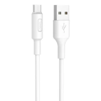 Кабель HOCO X25 USB to Micro 2A, 1m, PVC, PVC connectors, White
