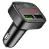 АЗП з FM-модулятором HOCO E59 Promise QC3.0 car BT FM transmitter 18W Black (Черный)- № 3
