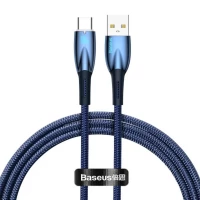 Кабель Baseus Glimmer Series Fast Charging Data Cable USB to Type-C 100W 1m Blue