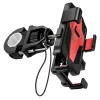 Велотримач для телефона HOCO CA73 Flying one-touch bicycle and motorcycle universal holder Black＆Red (Black-Red)- № 4