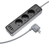 Мережевий подовжувач BOROFONE BAC8 Power 3-position socket(1C3A)(EU/GER)(L=3M) Black (7073)- № 4