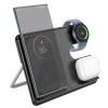 Бездротовий зарядний пристрій HOCO CQ2 Flash folding 3-in-1 wireless fast charger(SAM Watch) Black (Черный)- № 2