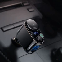 АЗП з FM-модулятором Baseus Locomotive Wireless MP3 Vehicle Charger Black (Колір 7073) - фото № 5