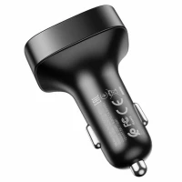АЗП з FM-модулятором HOCO E59 Promise QC3.0 car BT FM transmitter 18W Black (Цвет Черный) - фото № 4