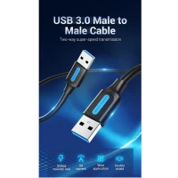 Кабель-подовжувач Vention USB 3.0 A Male to A Male  Cable 1M Black PVC Type (CONBF) (Цвет 7073) - фото № 3