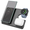 Бездротовий зарядний пристрій HOCO CQ2 Flash folding 3-in-1 wireless fast charger(SAM Watch) Black (Черный)- № 3