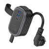 Мережевий подовжувач HOCO NS7 Sharp 1 position(PD20W/1C2A) desktop socket(EU/GER) Black (Черный)- № 2