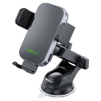 Автотримач для телефона з БЗП ACEFAST D53 wireless charging car holder with electric clamp for dashboard Black