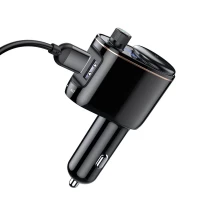 АЗП з FM-модулятором Baseus Locomotive Wireless MP3 Vehicle Charger Black (Колір 7073) - фото № 4
