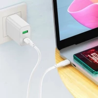 Кабель HOCO X93 Type-C to Type-C 240W, 1m, TPE, TPE connectors, White (Цвет Білий) - фото № 6
