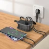 Мережевий подовжувач HOCO NS7 Sharp 1 position(PD20W/1C2A) desktop socket(EU/GER) Black (Черный)- № 8