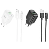 Мережевий зарядний пристрій HOCO C140A Smart single port QC3.0 charger set(Micro)(EU) Black (7073)- № 5