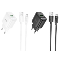 Мережевий зарядний пристрій HOCO C140A Smart single port QC3.0 charger set(Micro)(EU) Black (Колір 7073) - фото № 5