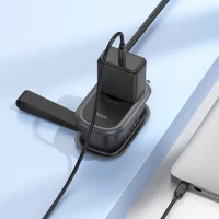 Мережевий подовжувач HOCO NS7 Sharp 1 position(PD20W/1C2A) desktop socket(EU/GER) Black (Цвет Черный) - фото № 7