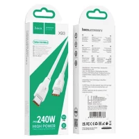 Кабель HOCO X93 Type-C to Type-C 240W, 1m, TPE, TPE connectors, White (Цвет Білий) - фото № 5