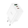 Мережевий зарядний пристрій HOCO C126A Pure power PD40W three-port(2C1A) charger White (Белый)- № 2