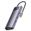 USB-хаб Baseus Metal Gleam Series 7-in-1 Multifunctional Type-C HUB Docking Station Gray （Type-C to HDMI*1+USB3.0*3+PD*1+VGA*1+RJ45*1）