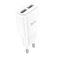 Мережевий зарядний пристрій HOCO C88A Star round dual port charger 12W White