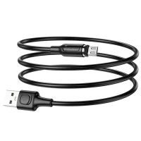 Кабель BOROFONE BX41 USB to Micro 2.4A, 1m, PVC, PVC connectors, magnetic, Black (Цвет 7073) - фото № 4