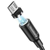 Кабель BOROFONE BX41 USB to Micro 2.4A, 1m, PVC, PVC connectors, magnetic, Black (Цвет 7073) - фото № 2