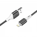 Кабель BOROFONE BX79 USB to iP 2.4A, 1m, silicone, silicone connectors, Black