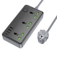 Мережевий подовжувач BOROFONE BAC2A Leya 3 position socket(1C3A)(EU) Black