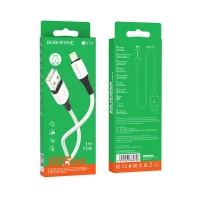 Кабель BOROFONE BX79 USB to iP 2.4A, 1m, silicone, silicone connectors, White (Колір 7068) - фото № 3