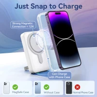 Зовнішній акумулятор Vention 10000mAh Magnetic Wireless Power Bank (USB-C + Lightning + USB-C + USB-A +Wireless) 22.5W White LED Display Type (FHTW0) (Колір 7068) - фото № 7