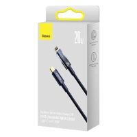 Кабель Baseus Explorer Series Auto Power-Off Fast Charging Data Cable Type-C to IP 20W 1m Blue (Цвет Синий) - фото № 2