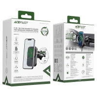 Автотримач для телефона з БЗП ACEFAST D18 in-car 2-in-1 magnetic wireless charging holder Black (Колір Черный) - фото № 6