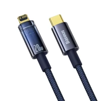 Кабель Baseus Explorer Series Auto Power-Off Fast Charging Data Cable Type-C to IP 20W 1m Blue (Цвет Синий) - фото № 3