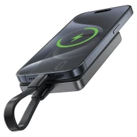 Зовнішній акумулятор ACEFAST M12 PD20W ultra-thin magnetic wireless charging power bank 10000mAh, Black (Цвет Черный) - фото № 3