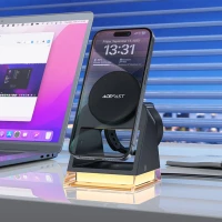 Бездротовий зарядний пристрій ACEFAST E17 desktop 3-in-1 wireless charging holder Black (Цвет Черный) - фото № 5