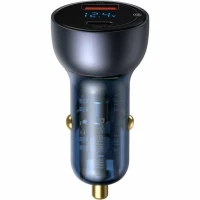 Автомобільний зарядний пристрій Baseus Particular Digital Display QC+PPS Car Charger 65W Dark Gray Cable(Type-C toType-C100W 1m)